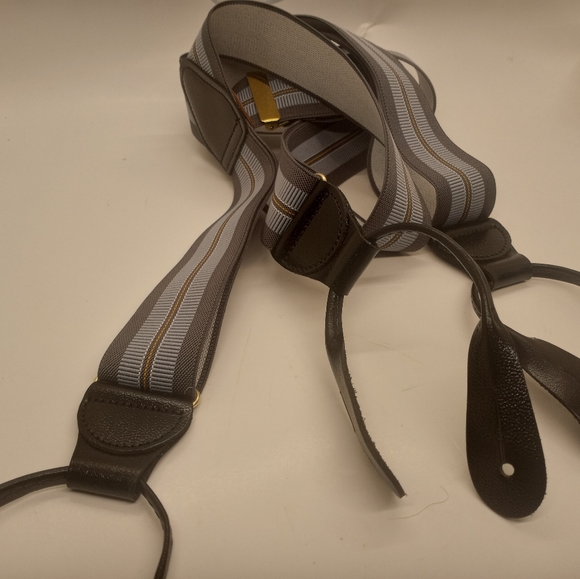 Vintage CAS Germany Grey and Blue Suspenders - Picture 4 of 14